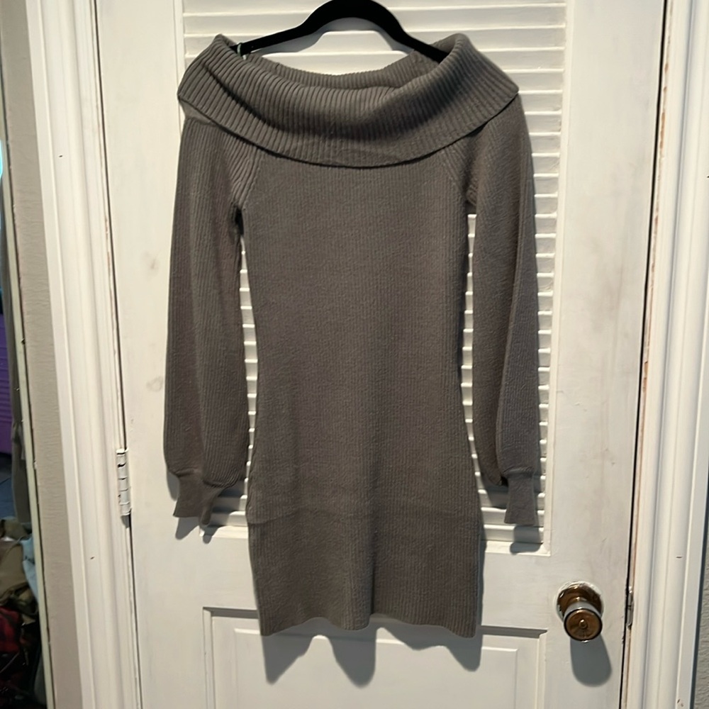 Over the shoulder sweater dress